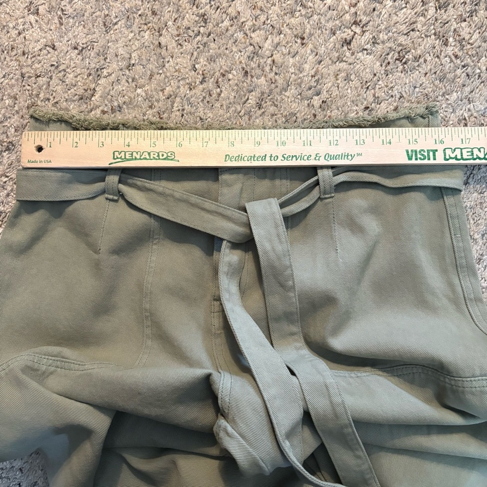 Azure High-Rise Olive Wide-Leg Utility Pants with Tie Waist Size Large NWT - Picture 7 of 11